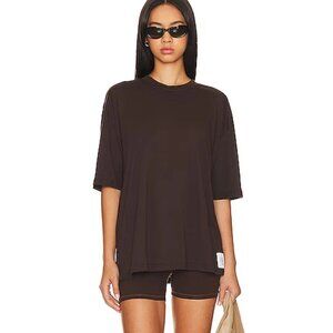 Camila Coelho Sport Ingrid Brown Oversized Short Sleeve Tee S